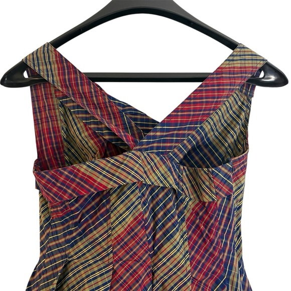 Donoratico By Ding Yong Plaid Fit & Flair Scoop Neck Short Dress Size Small - Picture 10 of 13